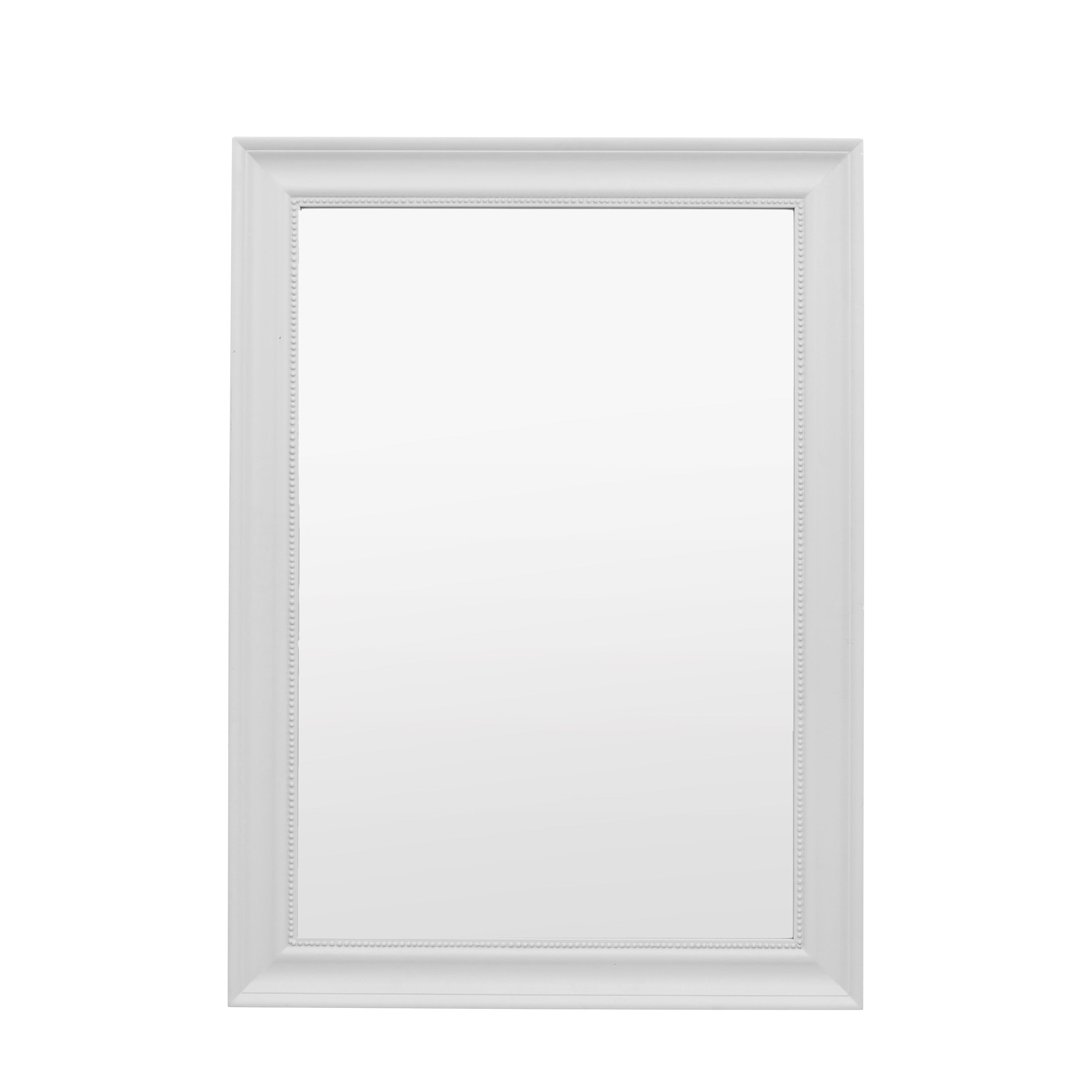 Iowa Stone White Rectangle Wall Mirror Large